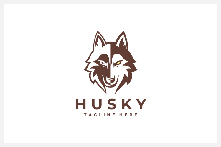 Husky Head Logo Design Vector Illustration