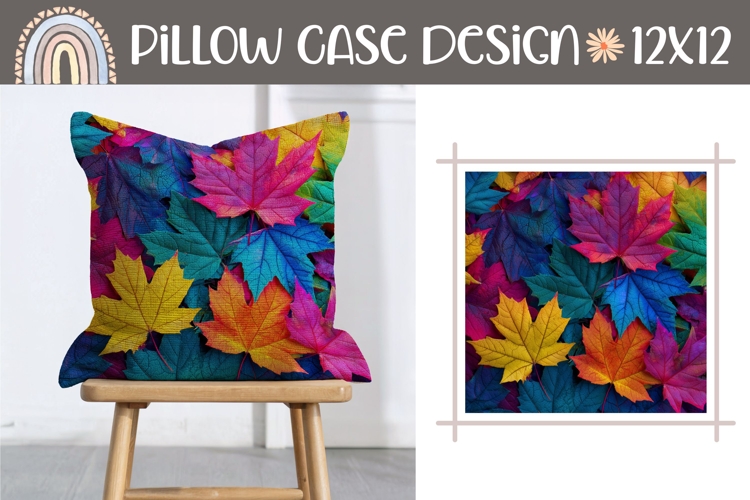 Fall Pillow Design, Fall Leaves Pillow Sublimation