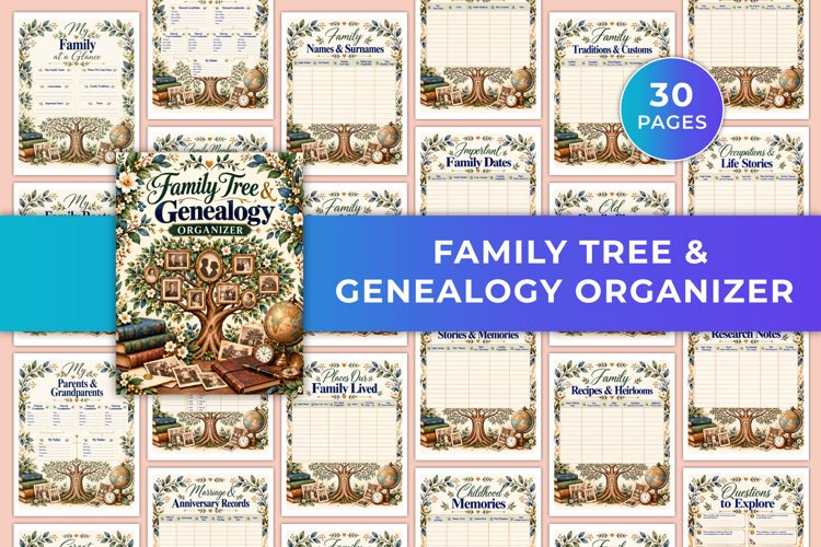 Family Tree & Genealogy Organizer Kdp interiors example image 1
