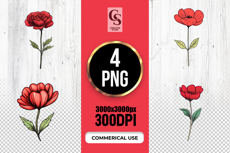 Red Flower Clipart
