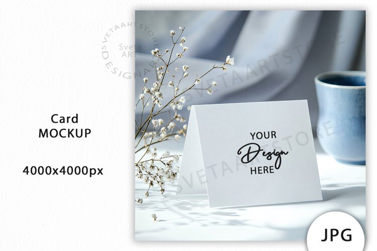 Card Blue Mockup JPG example image 1