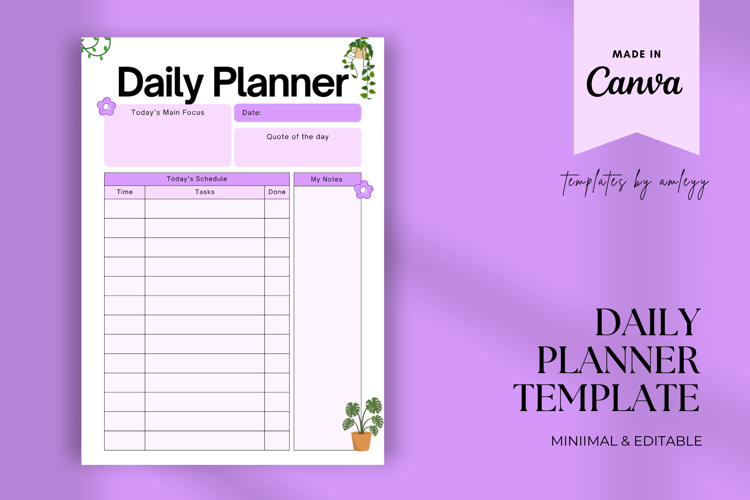 Free Cute Daily Planner Template | Aesthetic Printable PDF