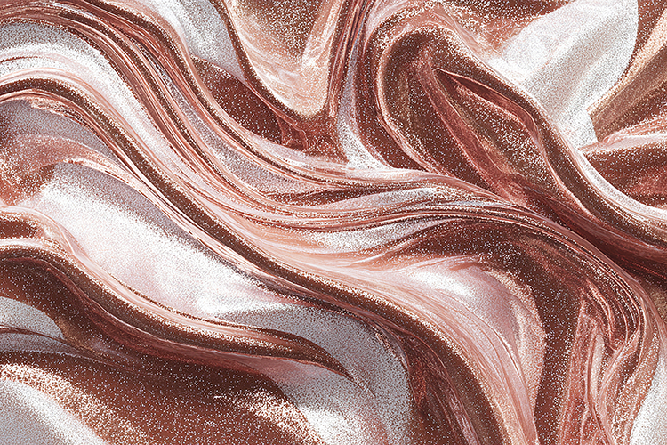 Shiny ,rose-gold   white marbled surface