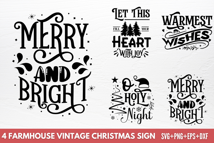 Farmhouse Vintage Christmas Sign SVG