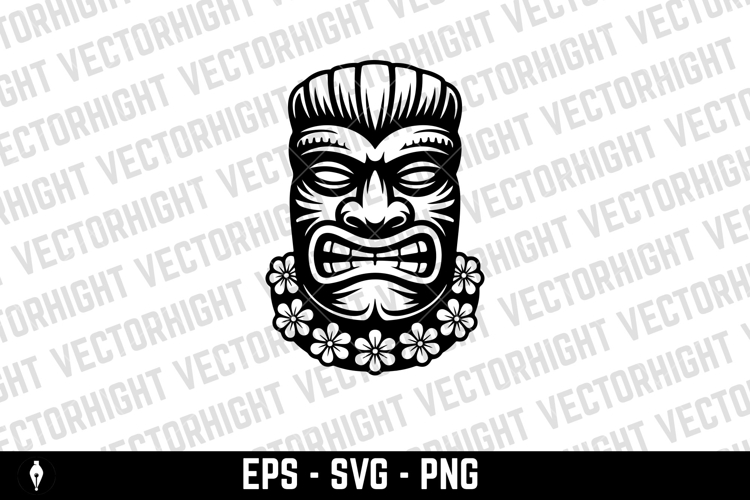 Traditional polynesian tiki idol. Illustration of tribal tik