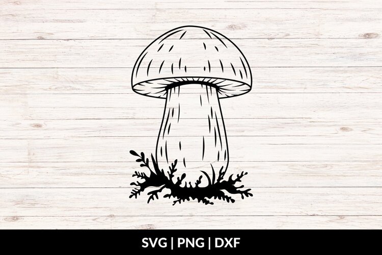 Botanical Mushroom SVG, PNG, DXF example image 1
