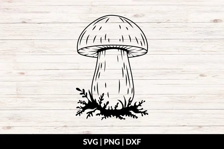 Botanical Mushroom SVG, PNG, DXF