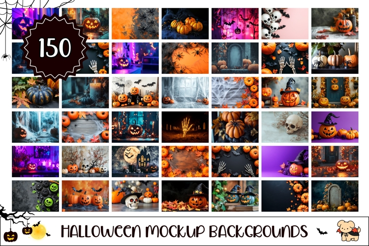 Halloween Backgrounds Bundle, Halloween Mockup Bundle