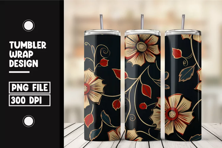 Colorful Flower Tumbler Warp Design