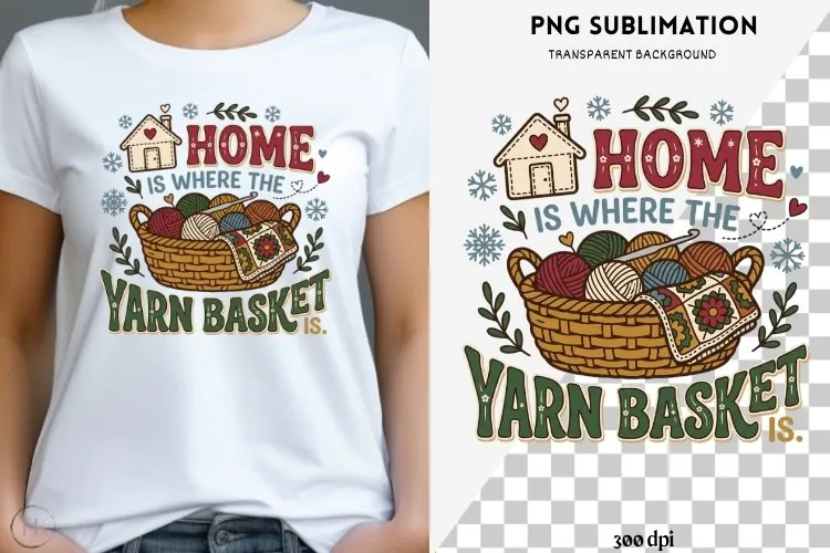 Christmas crochet png design for T-shirts