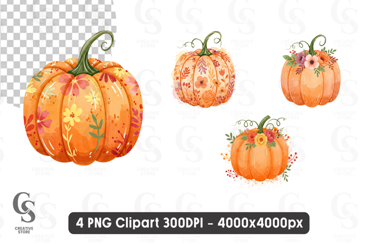 Watercolor Pumpkin Clipart Image 10