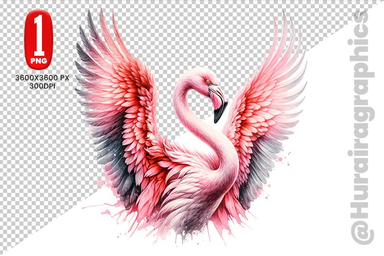 Cute Flamingo Clipart - PNG File