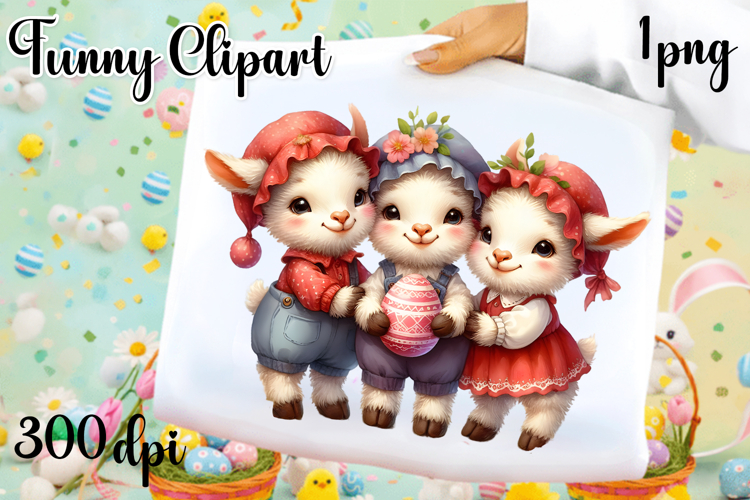 Spring animal clipart|Cute baby goat easter animals clipart