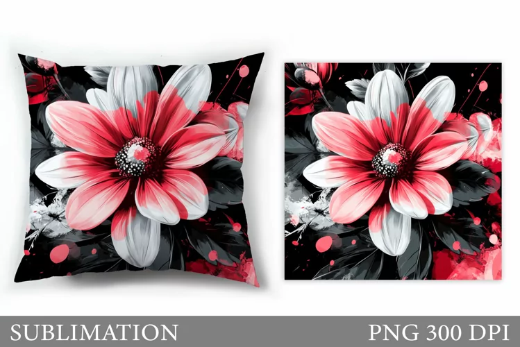 Floral Sublimation. Flowers Pillow Sublimation