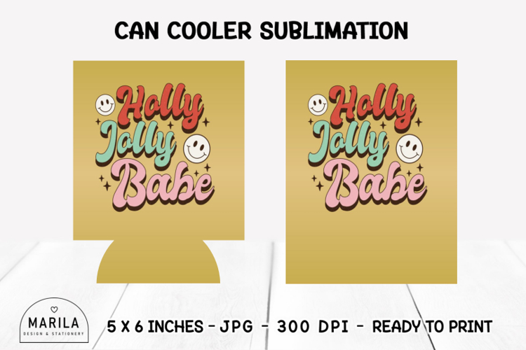 Merry Christmas Can Cooler Wrap | 12oz Sublimation #15