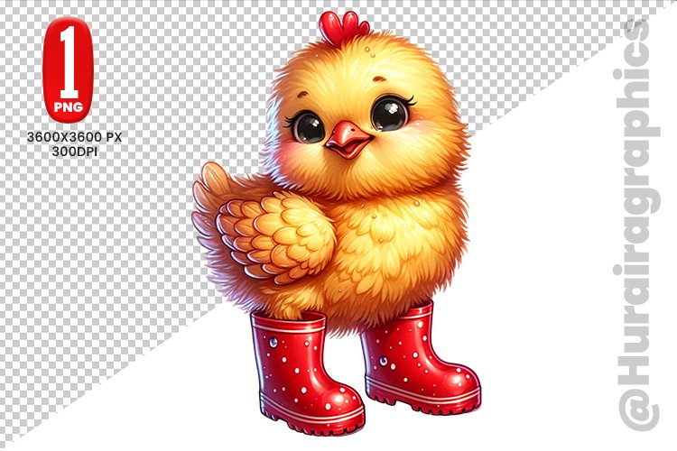 Cute Hen Clipart - PNG File