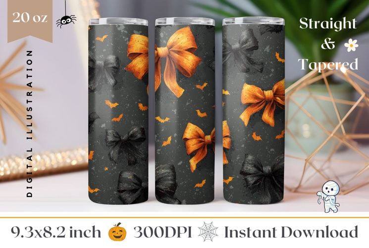 Cute Bows Tumbler Wrap, Cartoon Halloween Tumbler Template