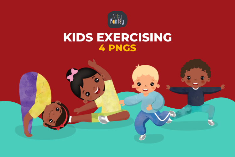 Kids Exercising Clipart