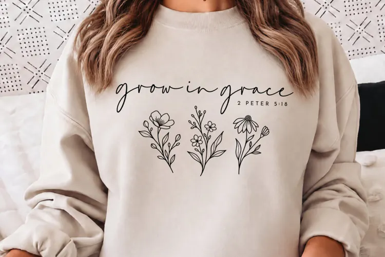 Rooted in Grace Floral Christian PNG, Faith Hope Bloom Chris