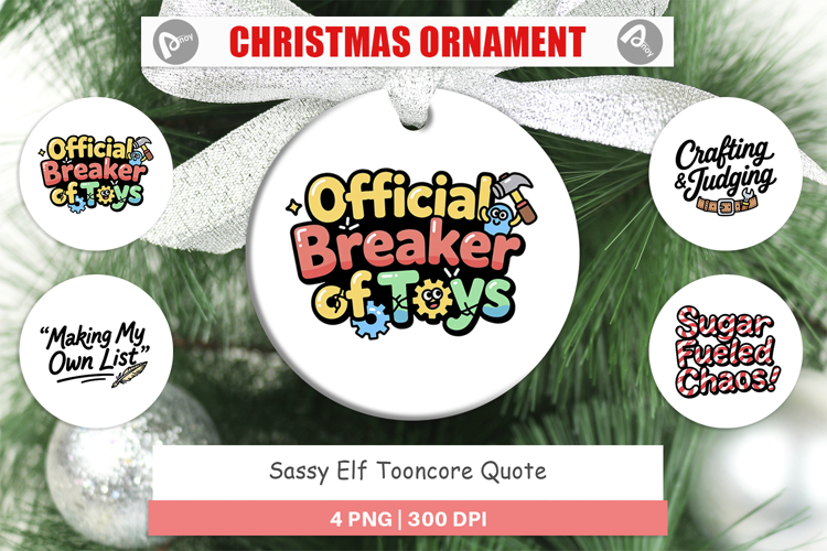 Sassy Elf Quote Ornament