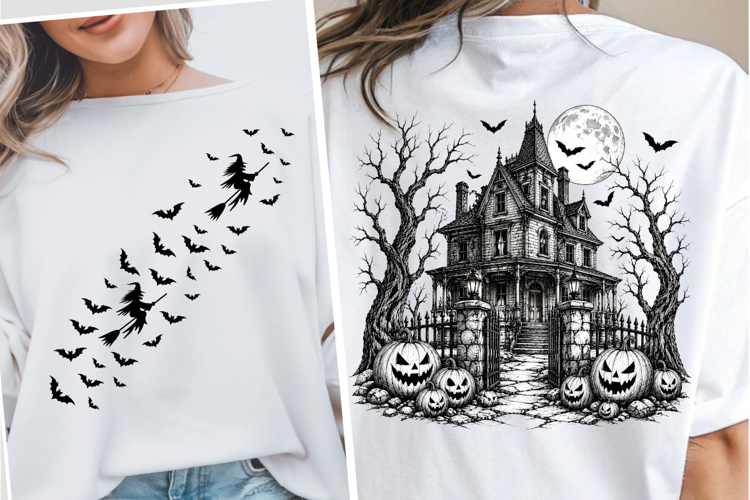 Vintage Halloween Haunted House PNG, Trending Halloween PNG