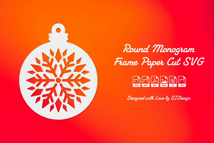 Christmas Ornament SVG - Paper Cut Bauble Decoration