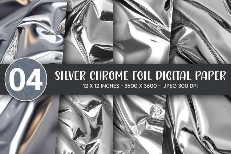 Silver Chrome Foil Digital Paper