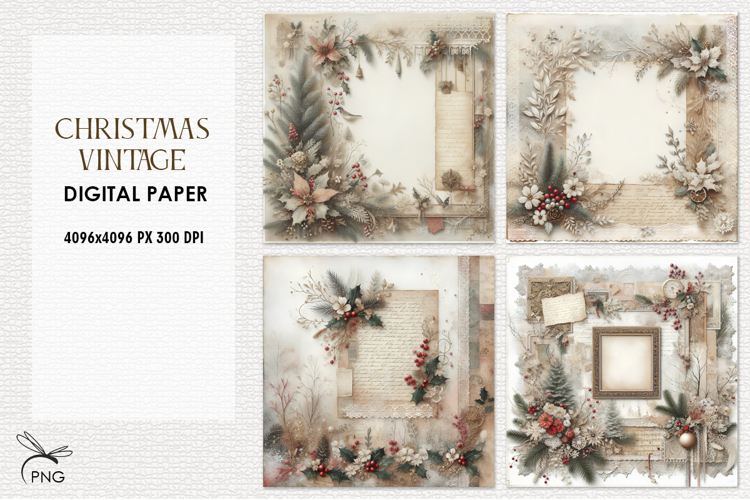 Christmas digital paper, background clipart
