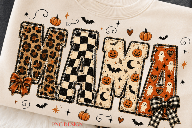 Halloween Mama PNG, Leopard Mama Halloween Sublimation