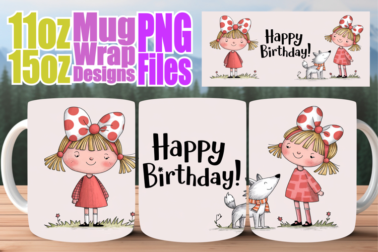 Happy adventures 11oz 15oz sublimation wrap, Birthday Girl