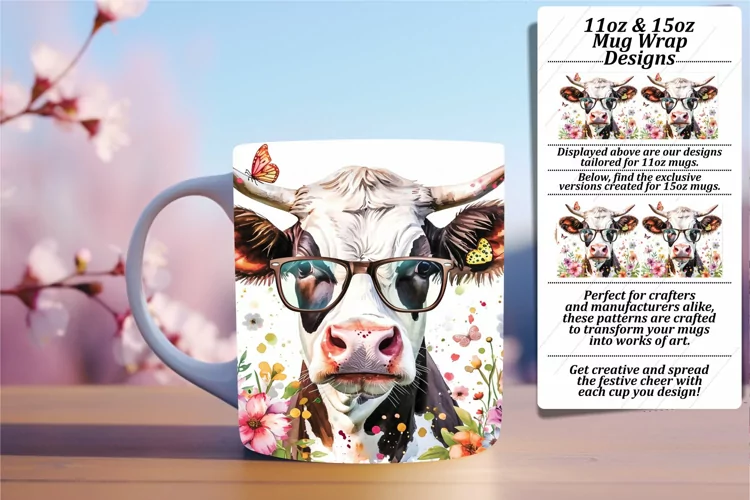 Spring Cow Mug Wrap
