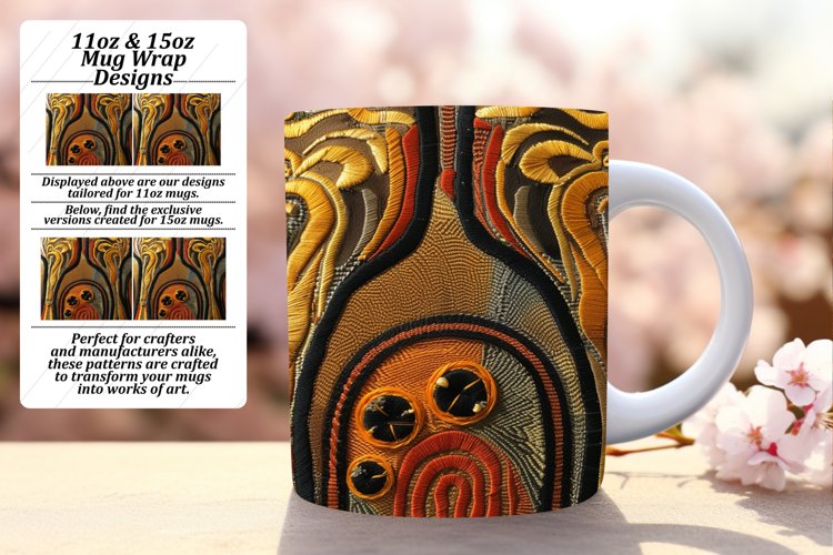 Embroidered Art Mug Wrap Sublimation example image 1