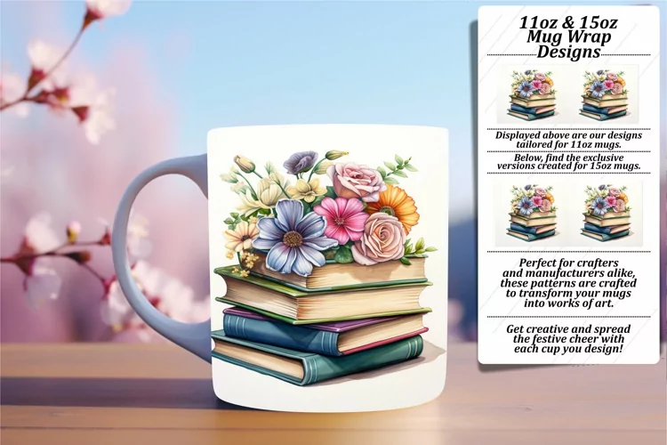Springtime Blooms Watercolor Mug Wrap