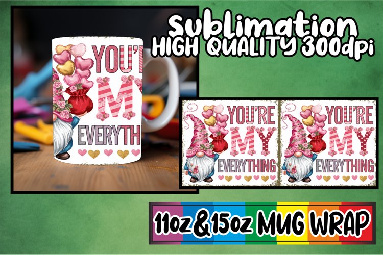 Uplifting days 11oz 15oz sublimation wrap, Valenines example image 1