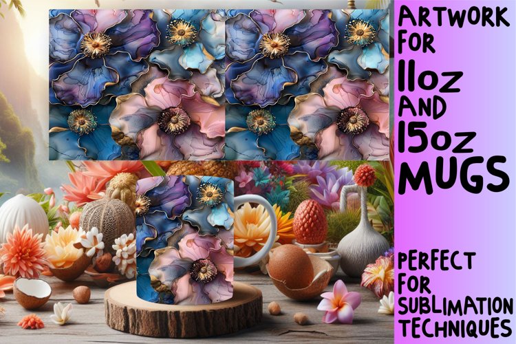 Spring Blossom Mug Wrap: 3D Floral Sublimation