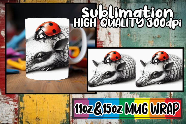 Joyful vibes sublimation mug wrap, Cute Animals