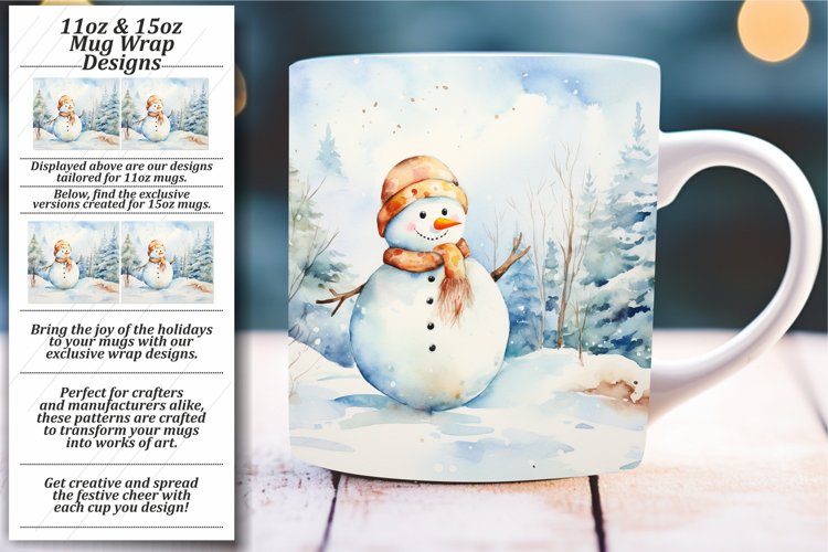 Festive Snowman Magic: Christmas Mug Wrap example image 1