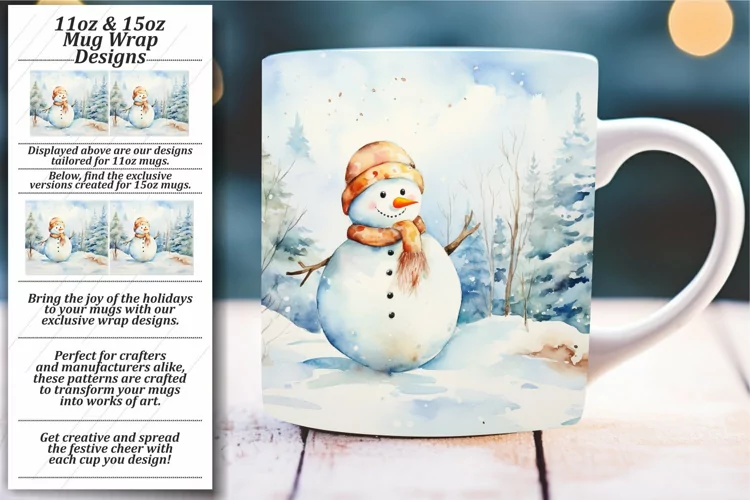 Festive Snowman Magic: Christmas Mug Wrap