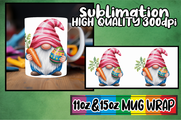 Blissful evenings 11oz 15oz sublimation wrap, Easter Gnomes