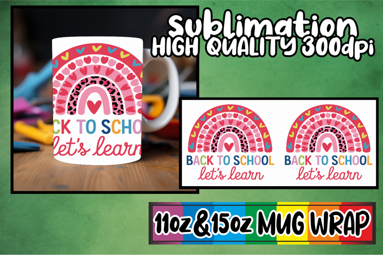 Enchanting thoughts sublimation mug wrap, Back To School