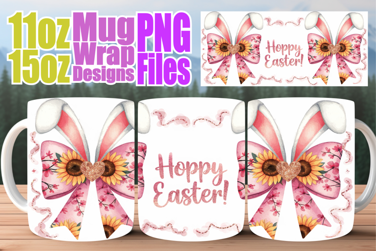 Splendid views 11oz 15oz mug wrap, Easter Bow