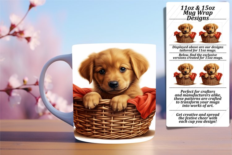 Sweet Animal Basket Mug Wrap example image 1