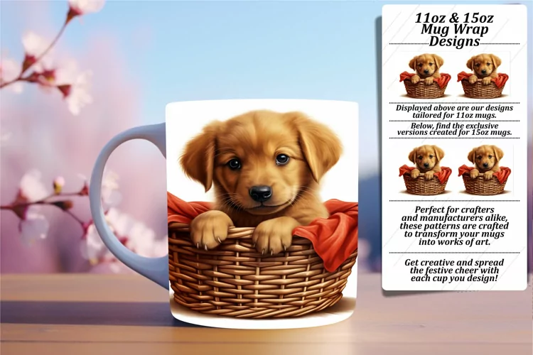 Sweet Animal Basket Mug Wrap