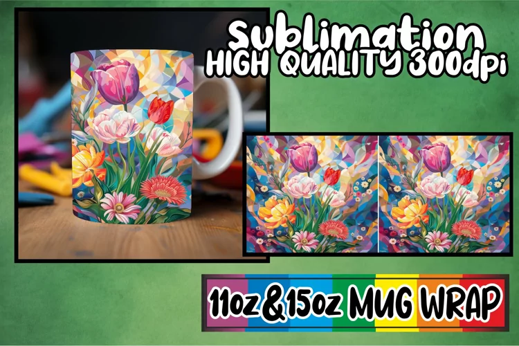 Spring Floral Abstract Mug Sublimation