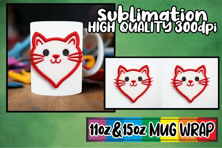 3D Embroidered Valentine Mug Wrap for 11/15oz