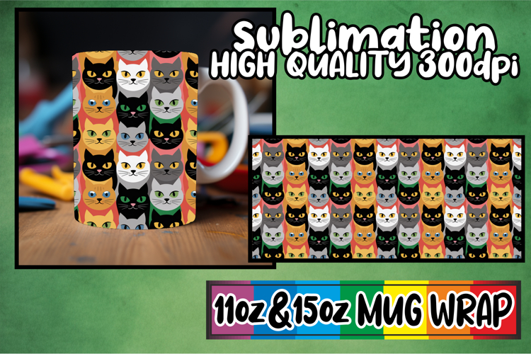 Wholesome escapes 11oz 15oz sublimation wrap, Funny Cat