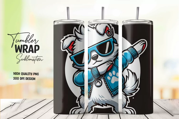 Funny dog tumbler wrap sublimation png