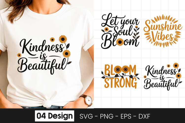 Bloom with Kindness Floral SVG PNG