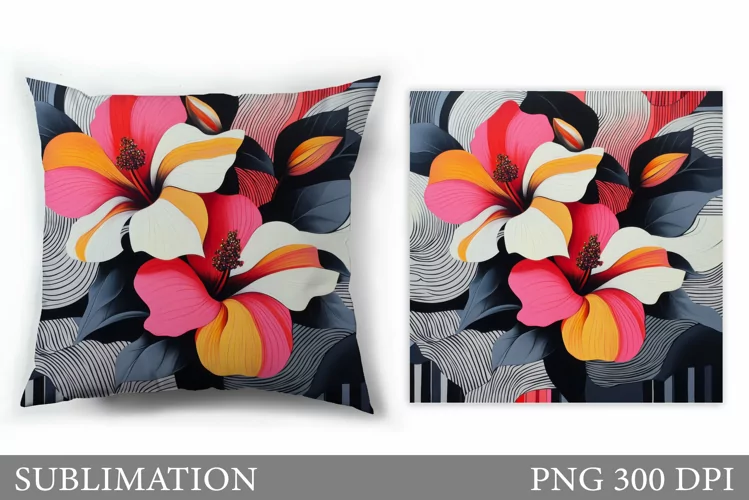 Floral Sublimation. Flowers Pillow Sublimation