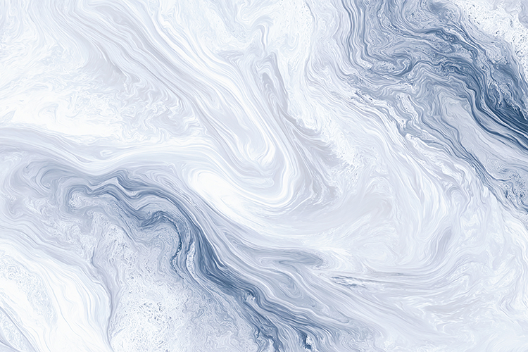 Abstract marble swirling blue & white
